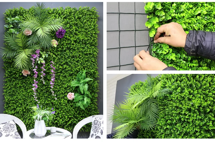 Outdoor Artificial Green Walls Leaves Fence 1x1m Uv Proof Diy Vertical 