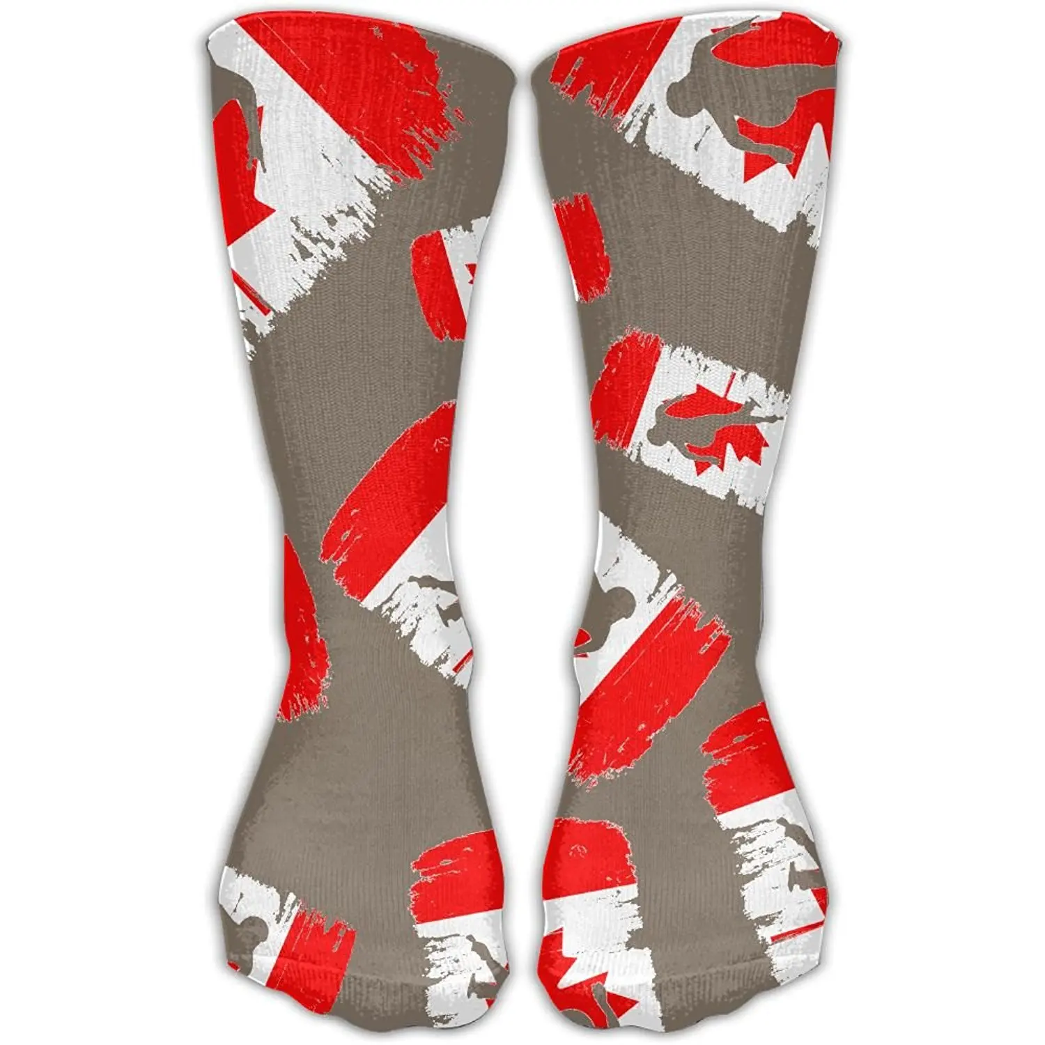 Denmark Flag Printed Crew Socks Warm Over Boots Stocking Stylish Warm Sports Socks
