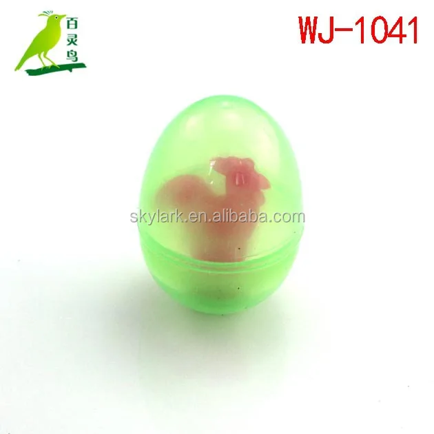 plastic eggs with toys inside