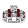 New Wedding Rings Set for Lovers 925 Sterling Silver Engagement Ring for Women Heart Shape CZ Bridal Jewelry 2PCS