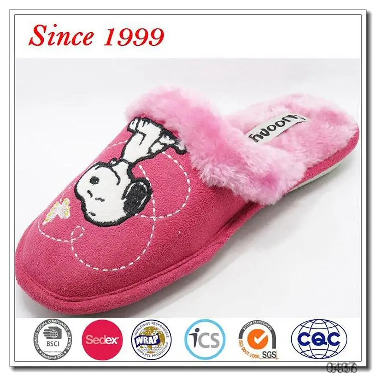 Cute Snoopy Embroidery Women Slippers 
