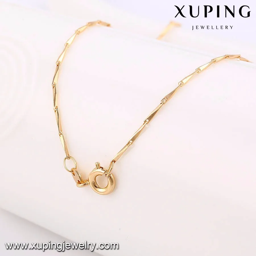 42973 -xuping Jewelry 18k Gold Color Simple Long Chain - Buy Gold Chain ...