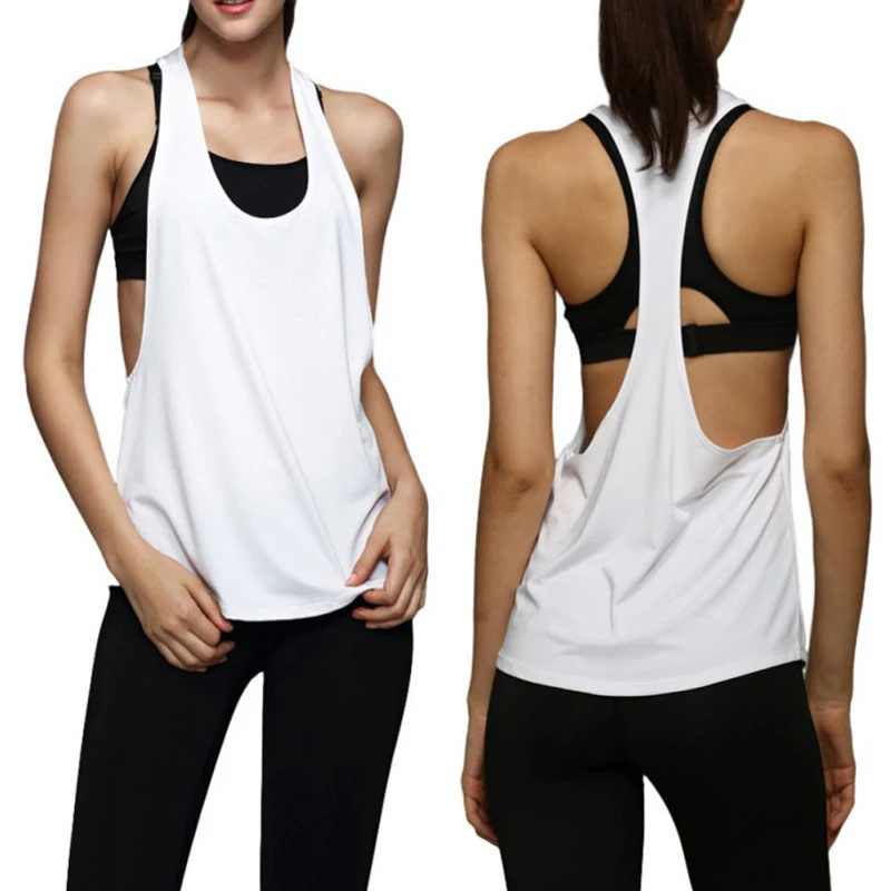 Female Sleeveless Loose Jersey Singlet Gym Tops Women Tank Top Yoga 