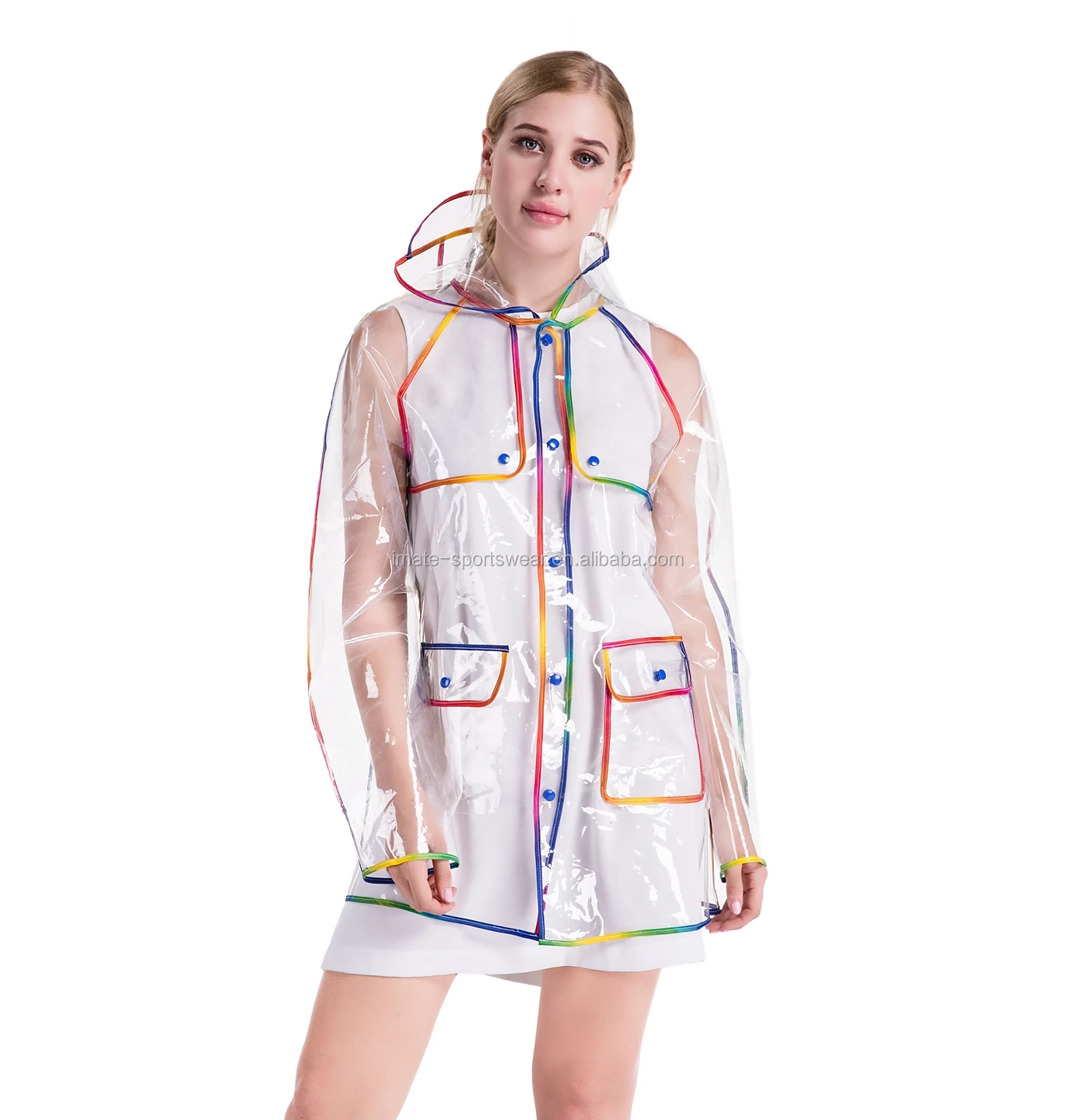 Women Sexy Ladies Rainbow Raincoats Pvc Clear Raincoat Buy Clear Raincoatpvc Clear Raincoat 