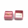 Handmade custom logo velvet cheap ring box for wedding