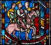 Classical religious elements float stained glass price