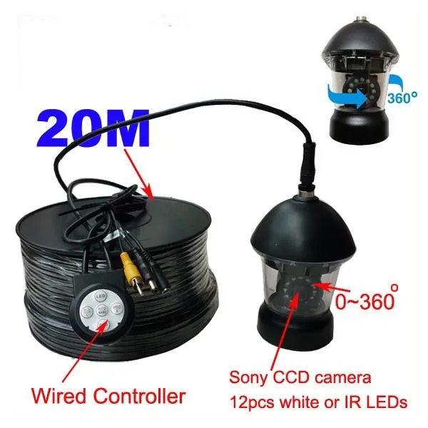 Cctv Panning Underwater Camera 600tvl Night Vision With Monitor Fishing