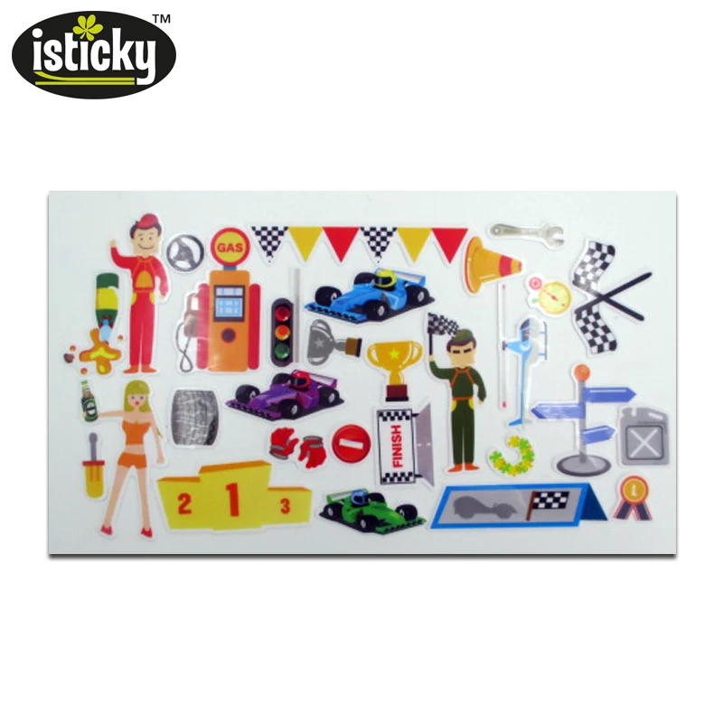 
Hot selling cartoon PP clear toy sticker printing factory 