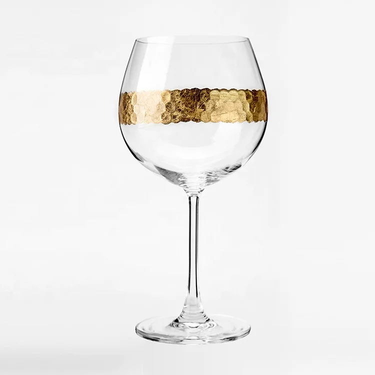 High Quality Rolled Gold Foil Crystal Wine Glass Buy Gold Foil