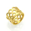 Simple Hollow-Out Net Rings For Men, Stainless Steel Jewelry Fashion Gold Plated Ring