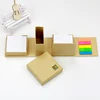 Office Supplies Desk Organizer Memo Note Pads Sticky Notes and Page Marker with Pen Pencil Holder in Recycle Kraft Box