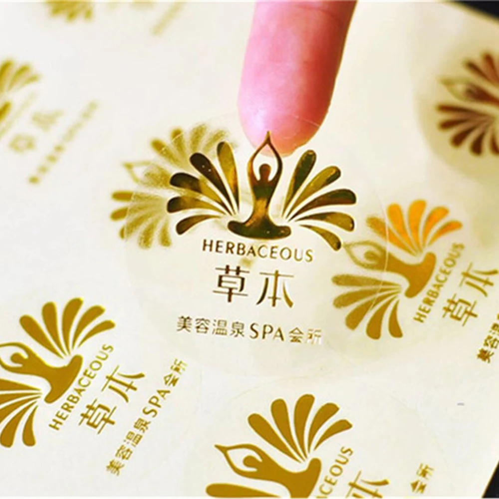 Custom Clear Stickers Logo Printing Self Adhesive Transparent Circle Label With Gold Foil Buy Transparent Sticker Circle Sticker Gold Foil Sticker Product On Alibaba Com