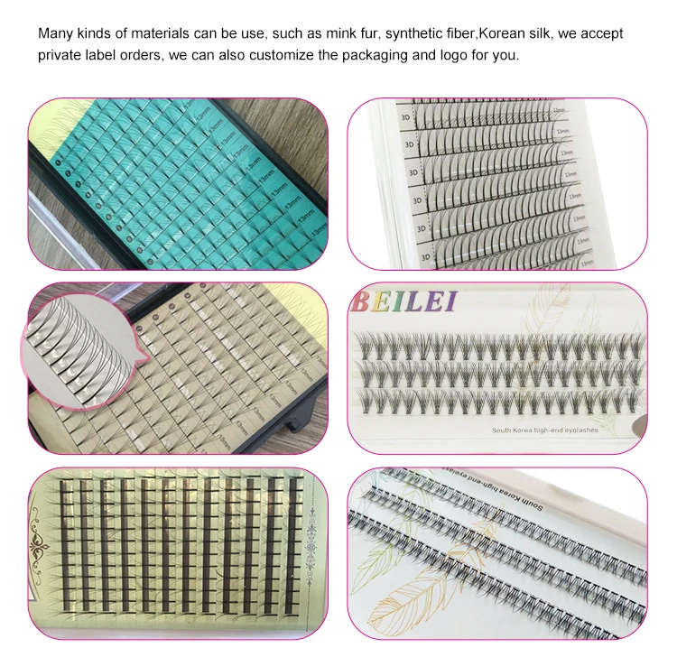 Customized Box 2d 3d 4d Volume Black Feather Eyelash Extension Buy Black Feather Eyelash