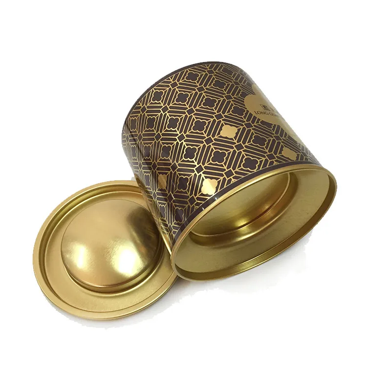 Classic Gold Color Metal Tea Tin Custom Rounded High Quality Tea Tin Box Buy Decorative Round