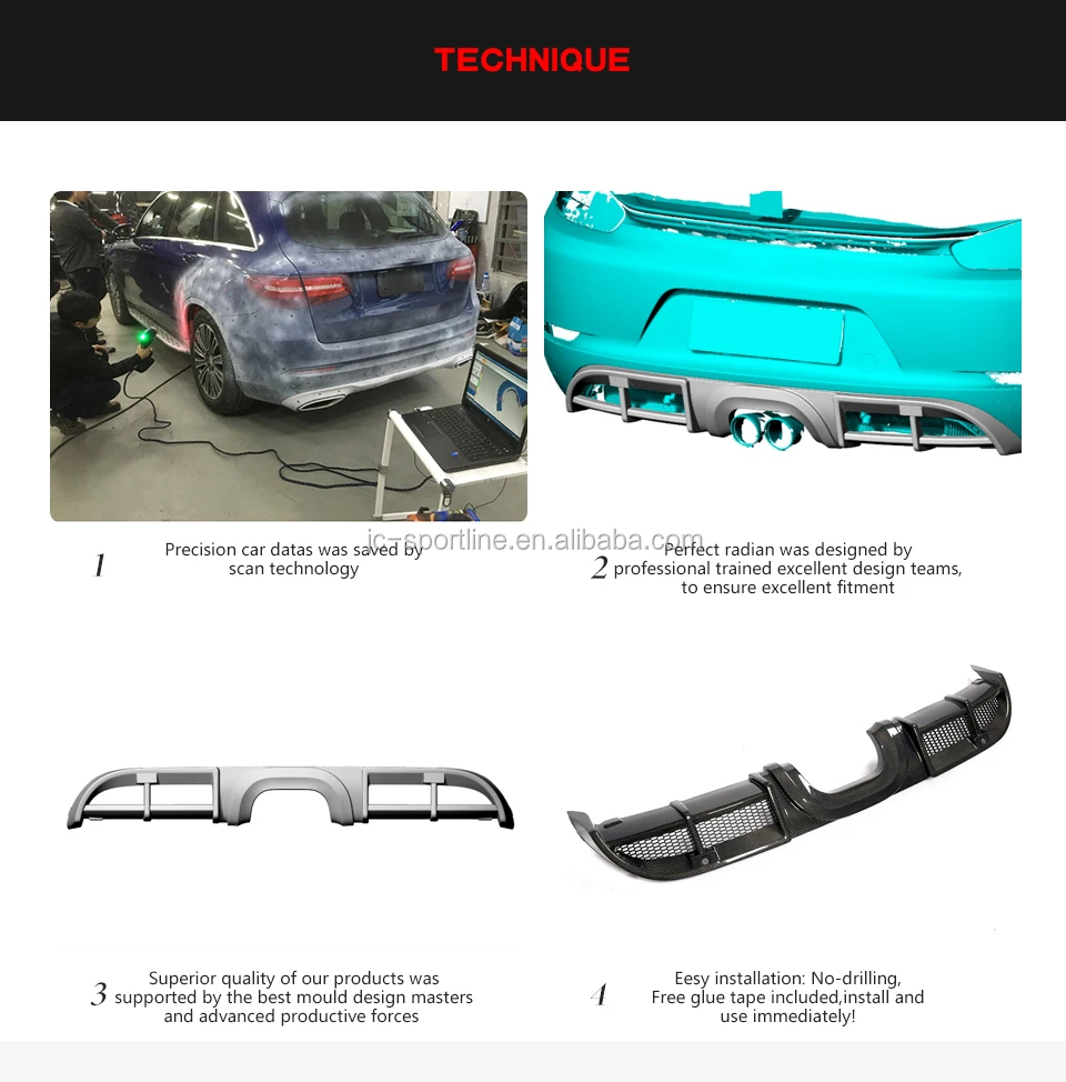 Porsche 718 Boxster Cayman 2016-2018 Rear Diffuser - Carbon Fiber