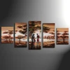 5pcs panel africa landscape home decor pop art painting