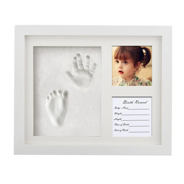 New arrivel Air Dry CLAY Baby Child photo frame Foot Hand Print
