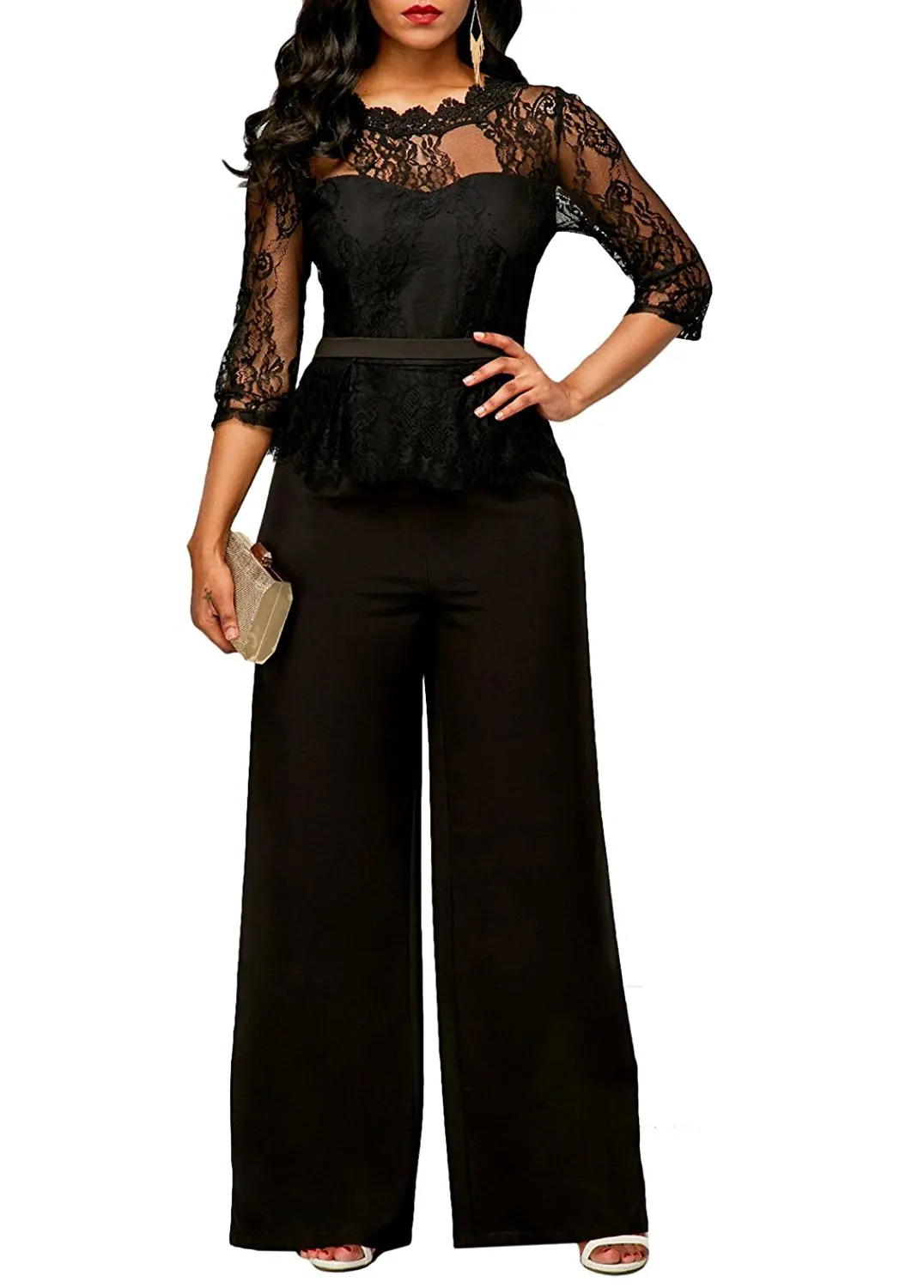 Lutratocro Womens Summer Outfits Spaghetti Strap Crop Top Pants Jumpsuits