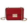 Lady Daily PU iron lock buckle fashion spring small square bag messenger shoulder bag embossed high quality chain handbag