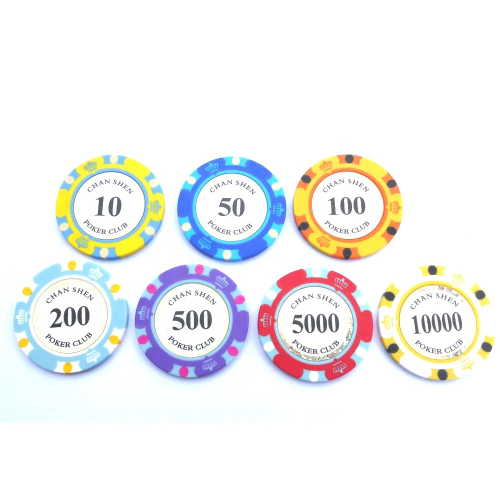 Three-tone Sticker Real Clay Poker Chip For Casino - Buy 3 Tone Poker ...