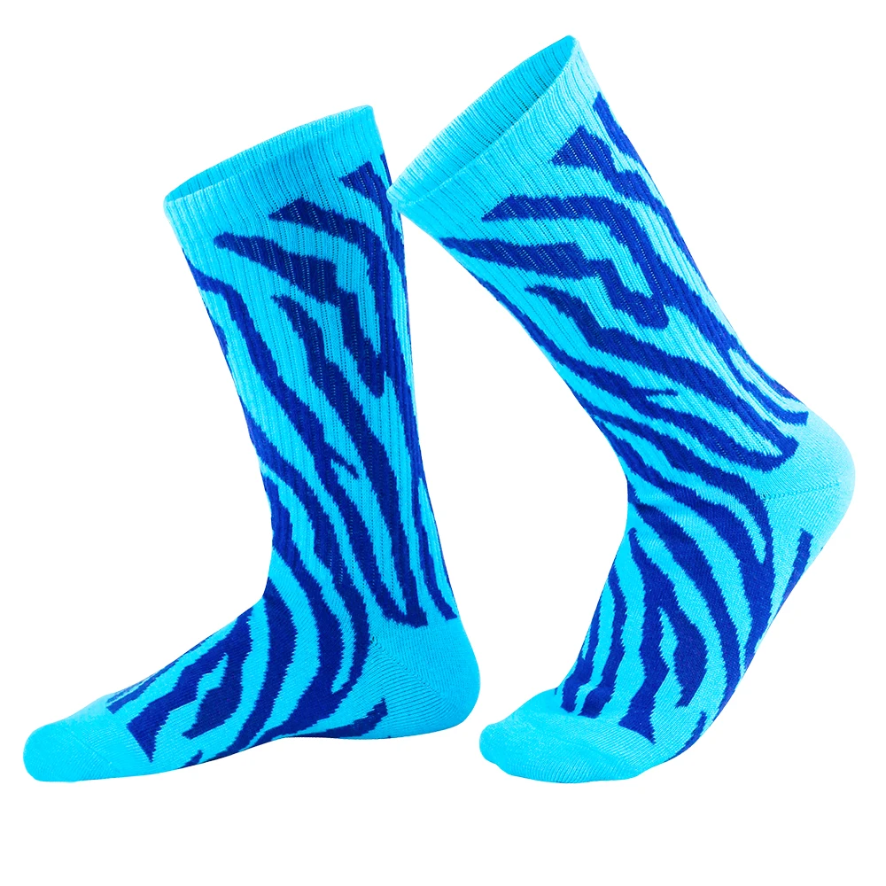 Zebra Striped Combed Cotton Socks Hip Hop, Designer Mens Stand For Socks