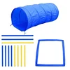 Obstacle Backyard Competitive Dog Agility Training Course Kit Blue Yellow dog pet training course