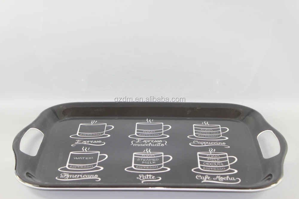 Black Melamine Serving Tray For Teatime