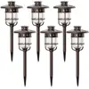 Solpex Solar Pathway Lights Outdoor, Glass and Bronze Finished, 2 Bright LEDs per Light, Easy No Wire Installation, Waterproof