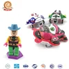 Creative education pull back plane with soldier legoing installation mini building block toys