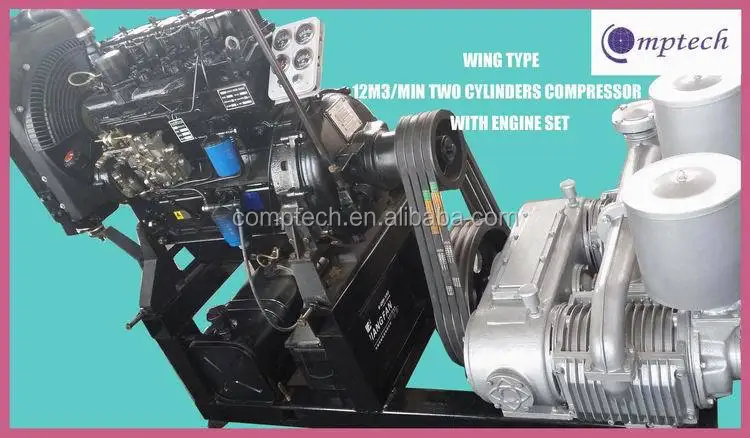 14m3/min two cylinders stationary air compressor for bulk cement