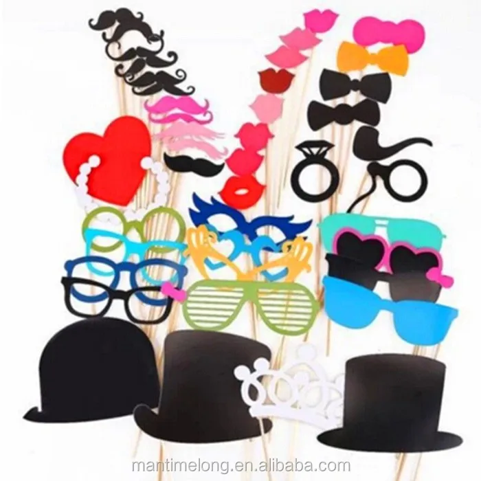 Photo booth 44pcs/set rekwisieten groothandel verjaardag feestartikelen