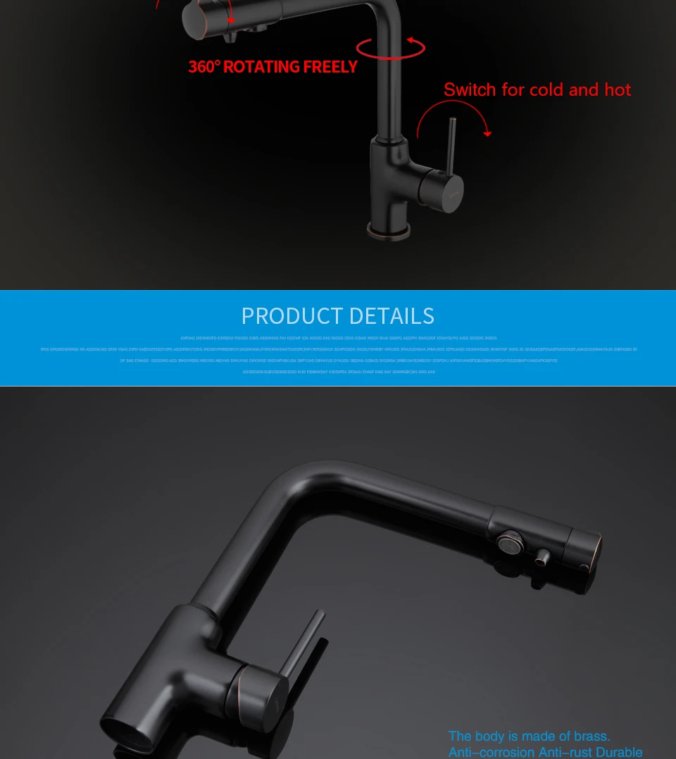 Gappo 1set High Quality Black Kitchen Sink Faucet Torneira Multi ...