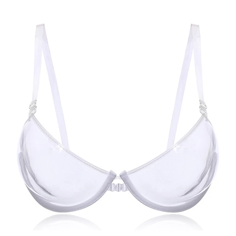 Soutien-gorge transparent invisible pour femme - En plastique transparent -  Sous-vêtements jetables - Bralette dos nu - Soutien-gorge push-up adhésif,  1 x blanc : : Mode