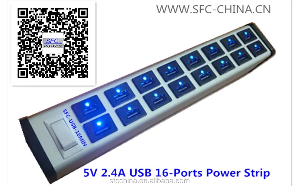 5V 2.4A USB 16-PORT CHARGING STATION FOR iPad mobile MP3