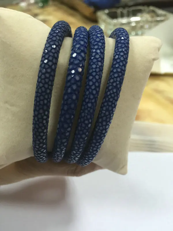 4mm 5mm 6mm Blue Stingray Skin Leather_1 (11)