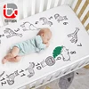 Cute animal theme printed microfiber polyester baby crib fitted sheet