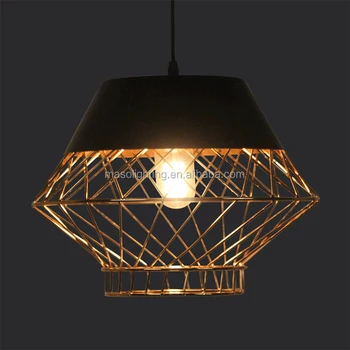 Factory Outlet Rose Gold Art Design Metal Pendant Lamp Black