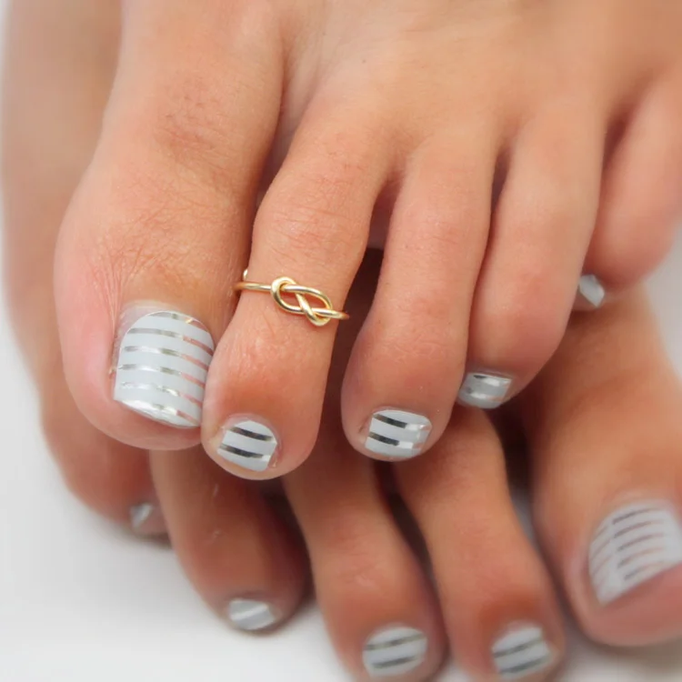 Fashion Women Simple Retro Infinity Design Adjustable Toe Ring Foot Jewelry CYCA
