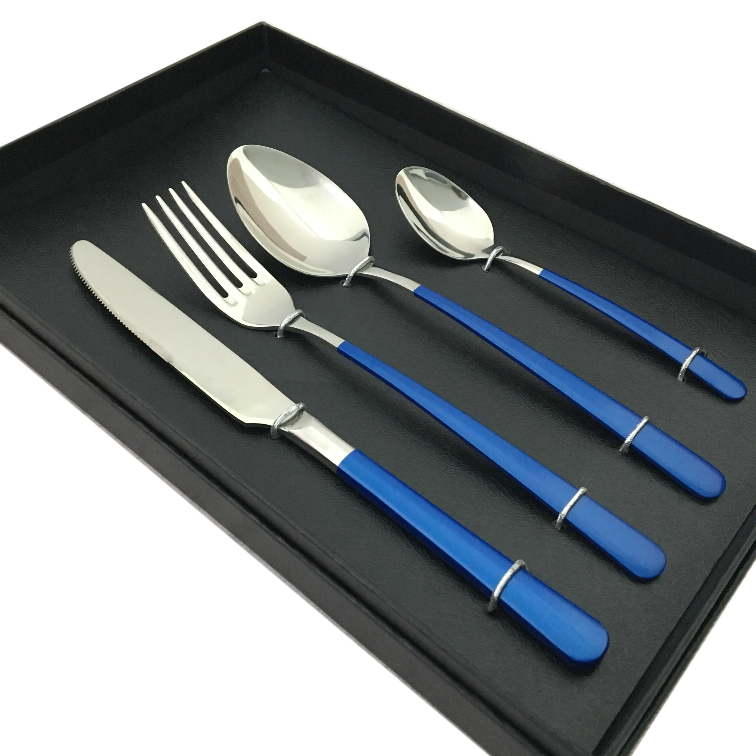 Blue Colored Handle Flatware,Stainless Steel Cutlery With Bule Handle