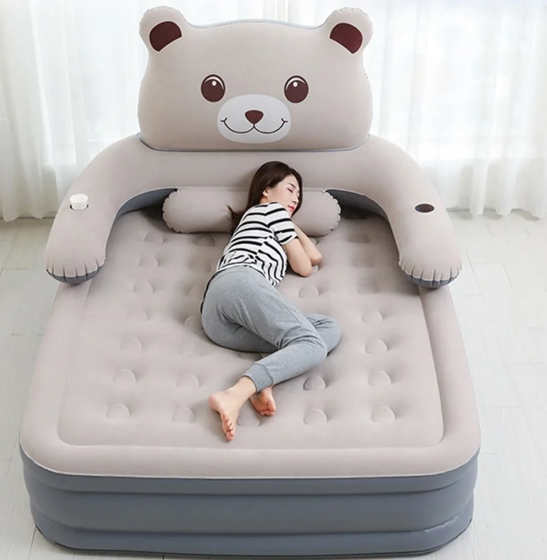 Split Type Inflatable Airbed With Cartoon Backrest Buy Inflatable Air