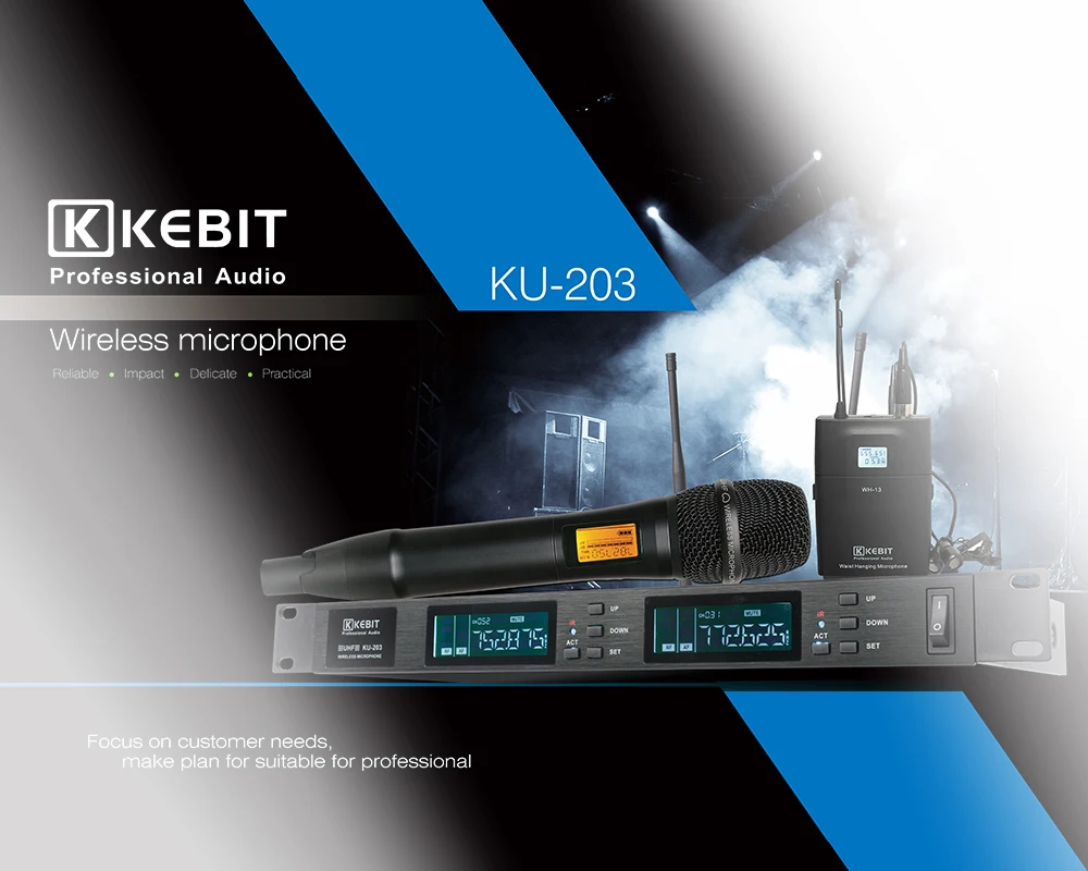 Ku-203 Kebit High Quality New Design Ktv Flexible Uhf Wireless Headset ...