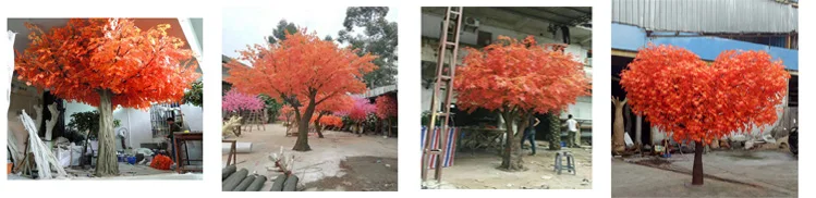 Mini artificial autumn japanese red maple tree with branches and leaves bonsai for sale
