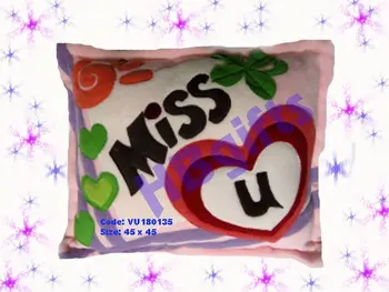 Handmade Pillow Patched Miss U Buy Handmade Pillow Cover