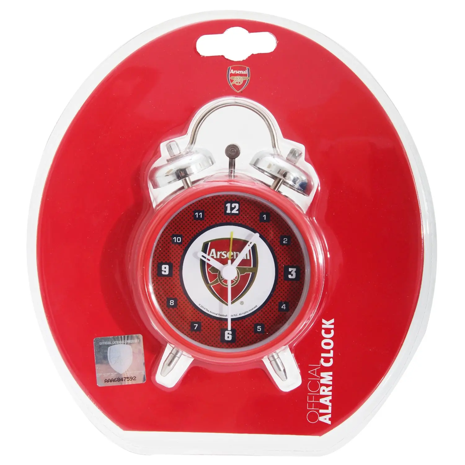Arsenal FC Official Bullseye Soccer/Football Crest Alarm Clock