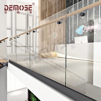 Indoor Glass Balustrade And Glass Balcony Railing With Wooden Handrails Buy Balcony Railings Glass Balcony Railing Indoor Glass Balustrade With