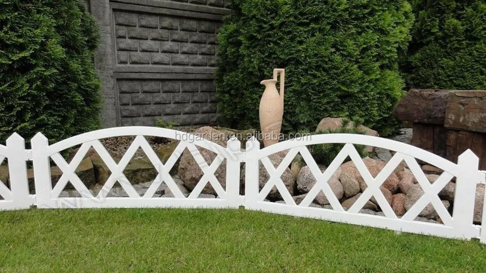 Garden Plastic Rail Fence White Pickets Indoor Outdoor Lawn Patio