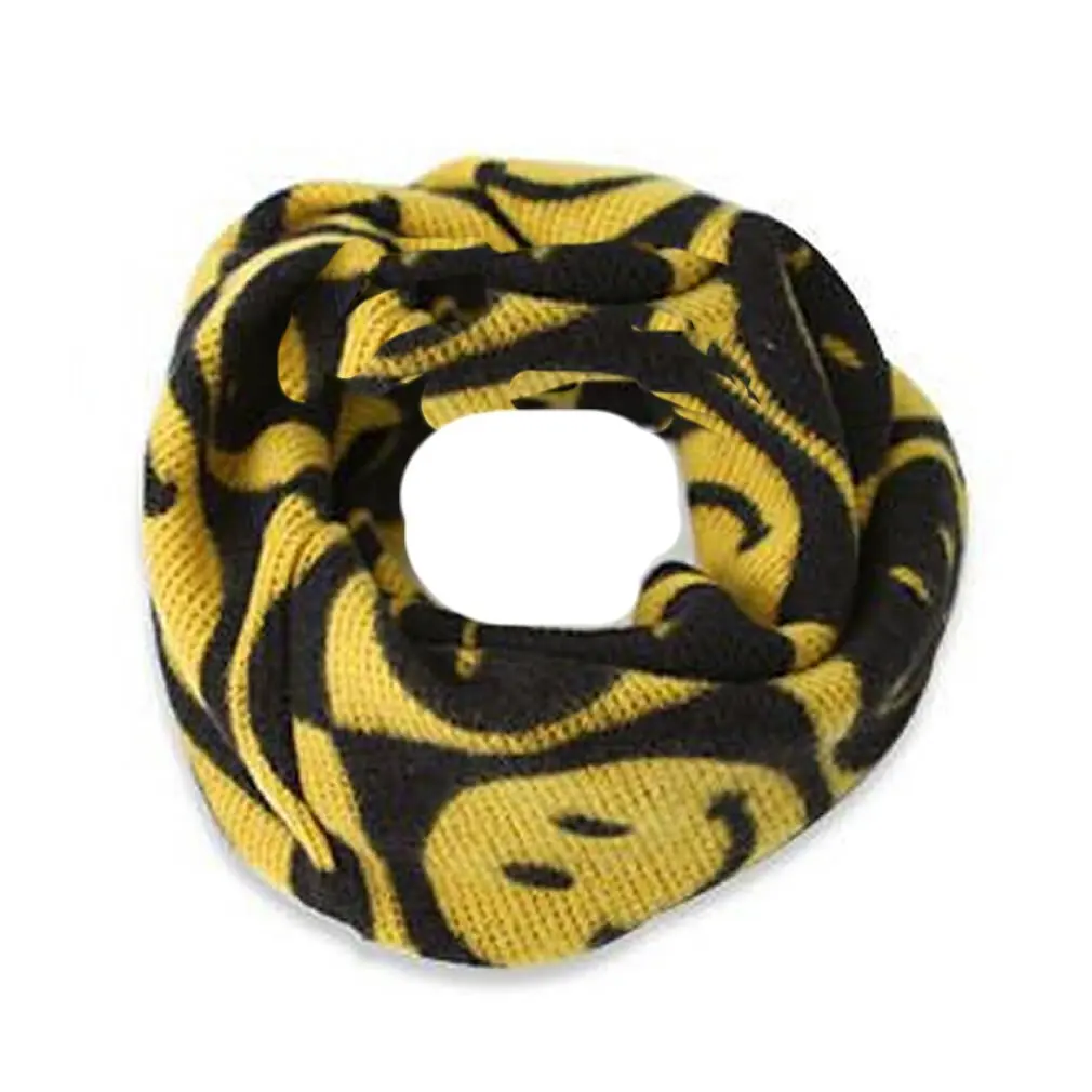 Winter Warm Smiling Face Woven Knit Crochet Long Loop Muffler For Baby