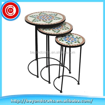 Alibaba Export Round Mosaic Tile Plant Stand Garden Metal Alibaba Export Round Mosaic Tile Plant Stand Garden Metal Furniture For Decor
