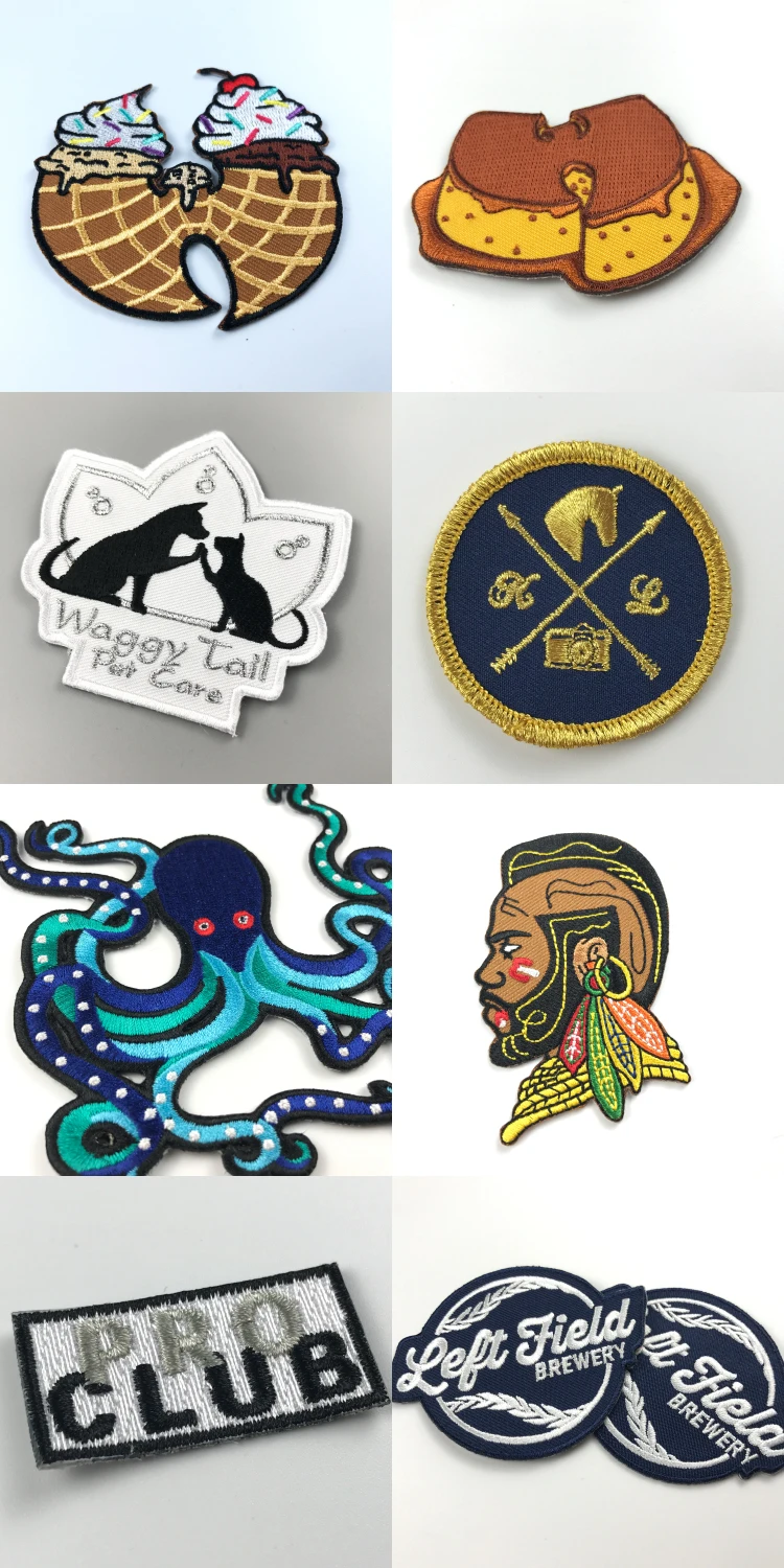 custom Iron-On Embroidered College Embroidered Patches For Jacket Backpack