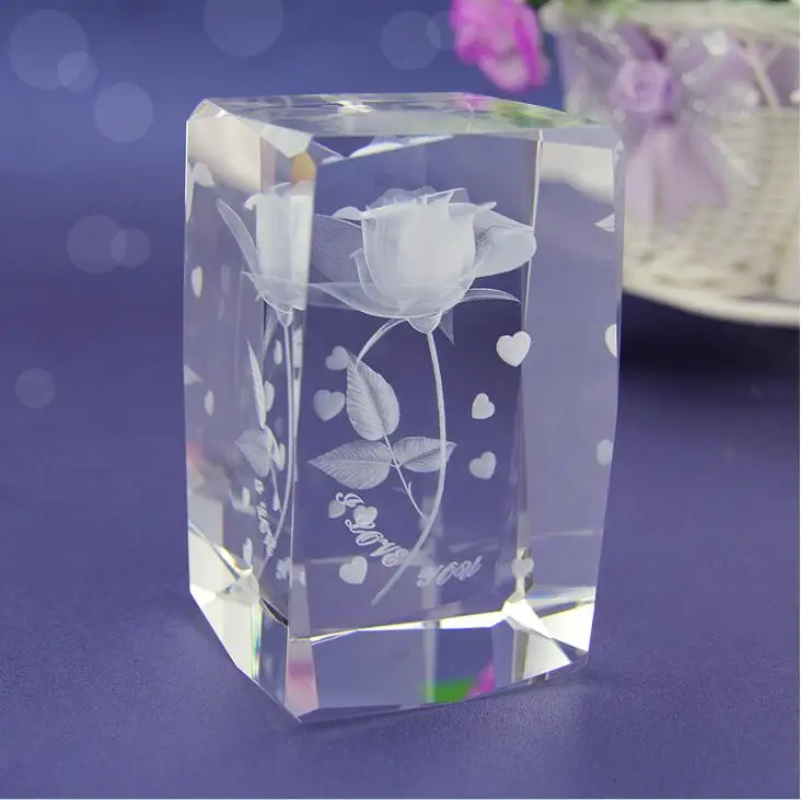 rotating crystal cube photo frame